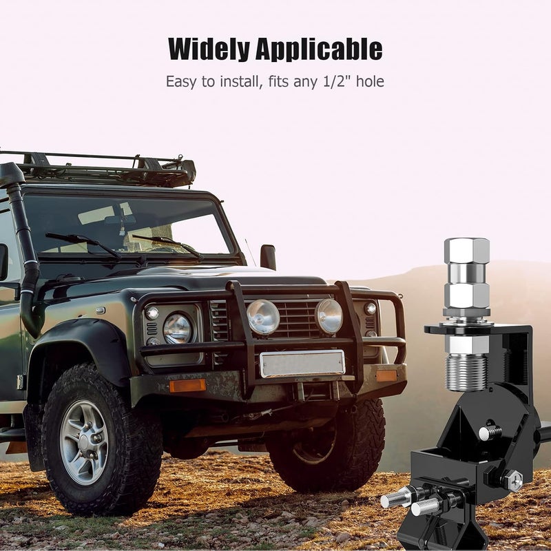 Ancable Heavy Duty CB Antenna Stud Mount Adapter Copper Nickel Plated with SO-239 Connector for Mounting 3/8 x 24 Threads CB HAM Radio Antennas - Image 4